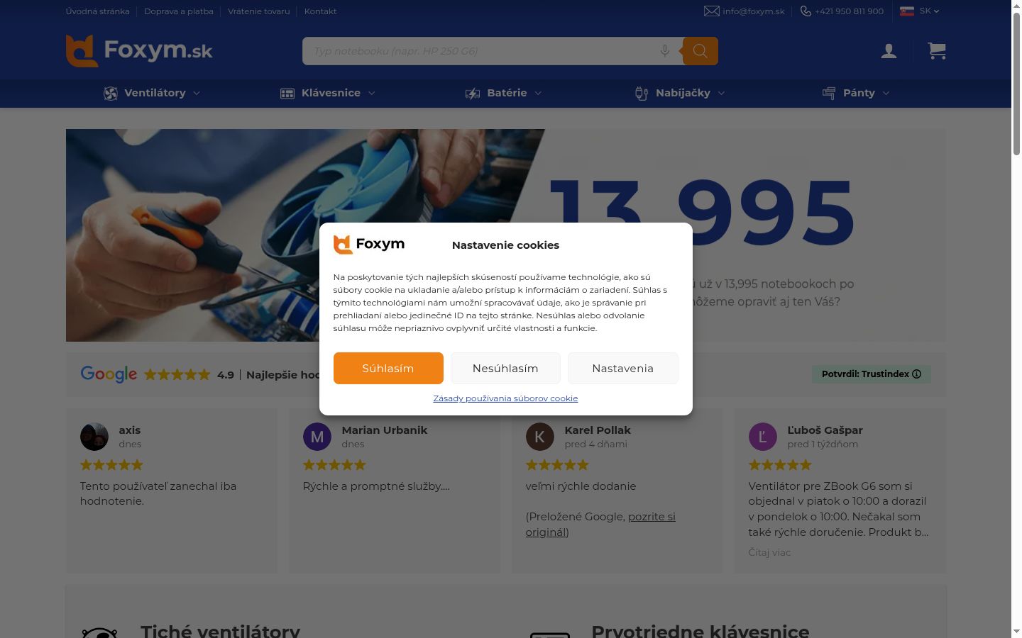 Snímek obrazovky baneru souhlasu zobrazeného před jakoukoli interakcí