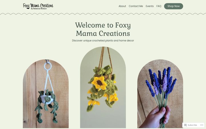 Screenshot of foxymamacreations.com