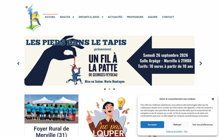 Screenshot of foyerruralmerville31.fr