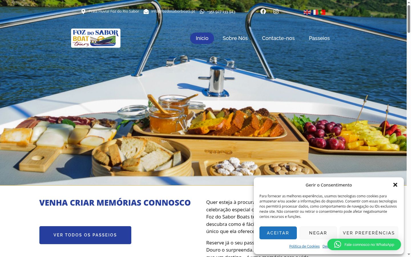 Captura de pantalla del banner de consentimiento mostrado antes de cualquier interacción