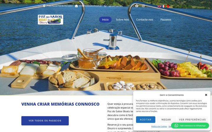 Kuvakaappaus sivustosta fozdosaborboats.pt