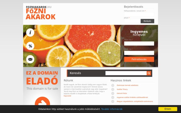 Screenshot of fozniakarok.hu