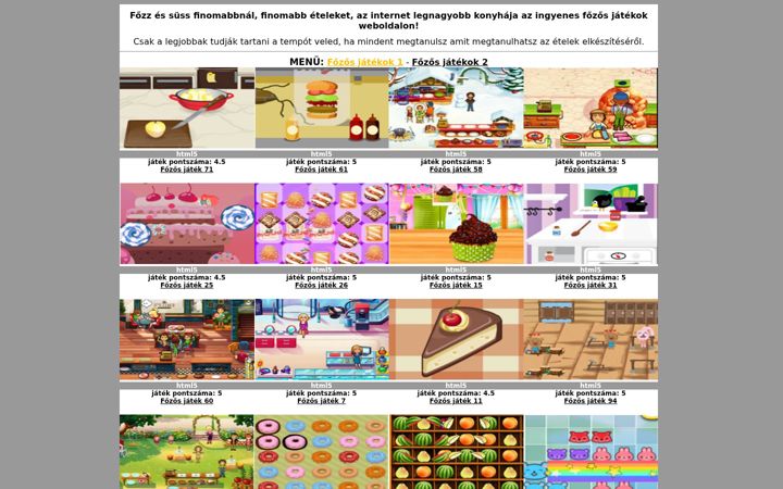Screenshot of fozosjatekok.eu