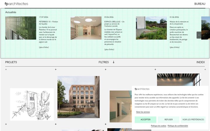 Screenshot of fp-architectes.be