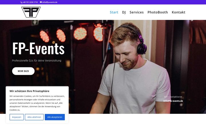 Skärmbild av fp-events.de