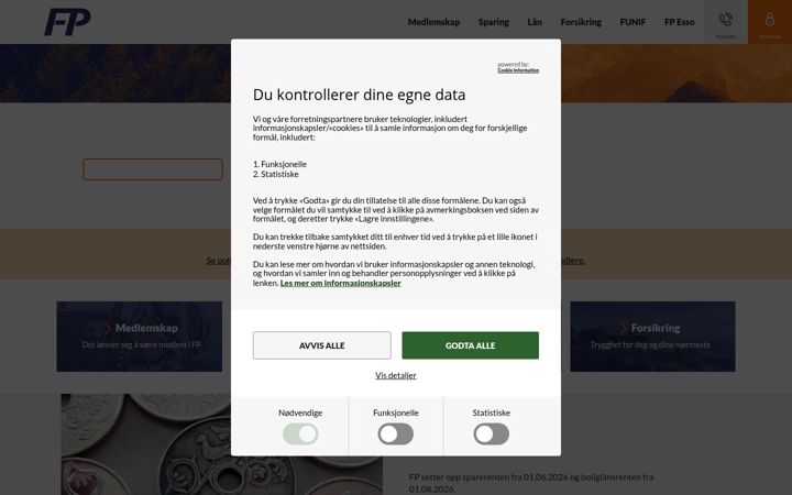 Screenshot of fp.no