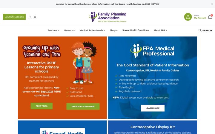 Screenshot of fpa.org.uk
