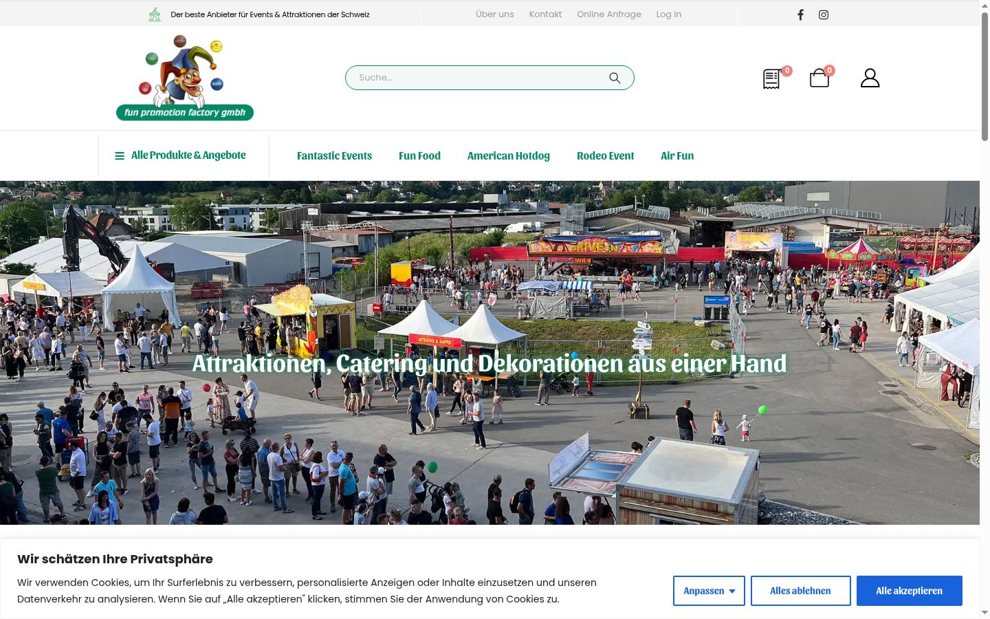 Captura de ecrã do banner de consentimento apresentado antes de qualquer interação