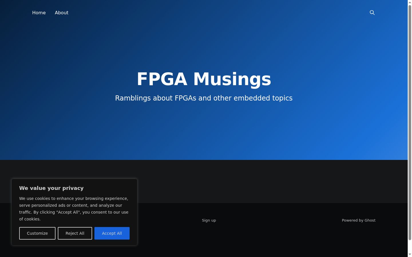 Captura de pantalla del banner de consentimiento mostrado antes de cualquier interacción