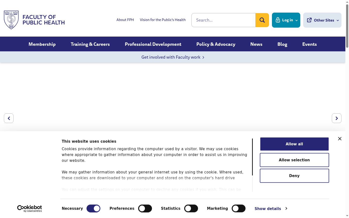 Screenshot del banner di consenso mostrato prima di qualsiasi interazione