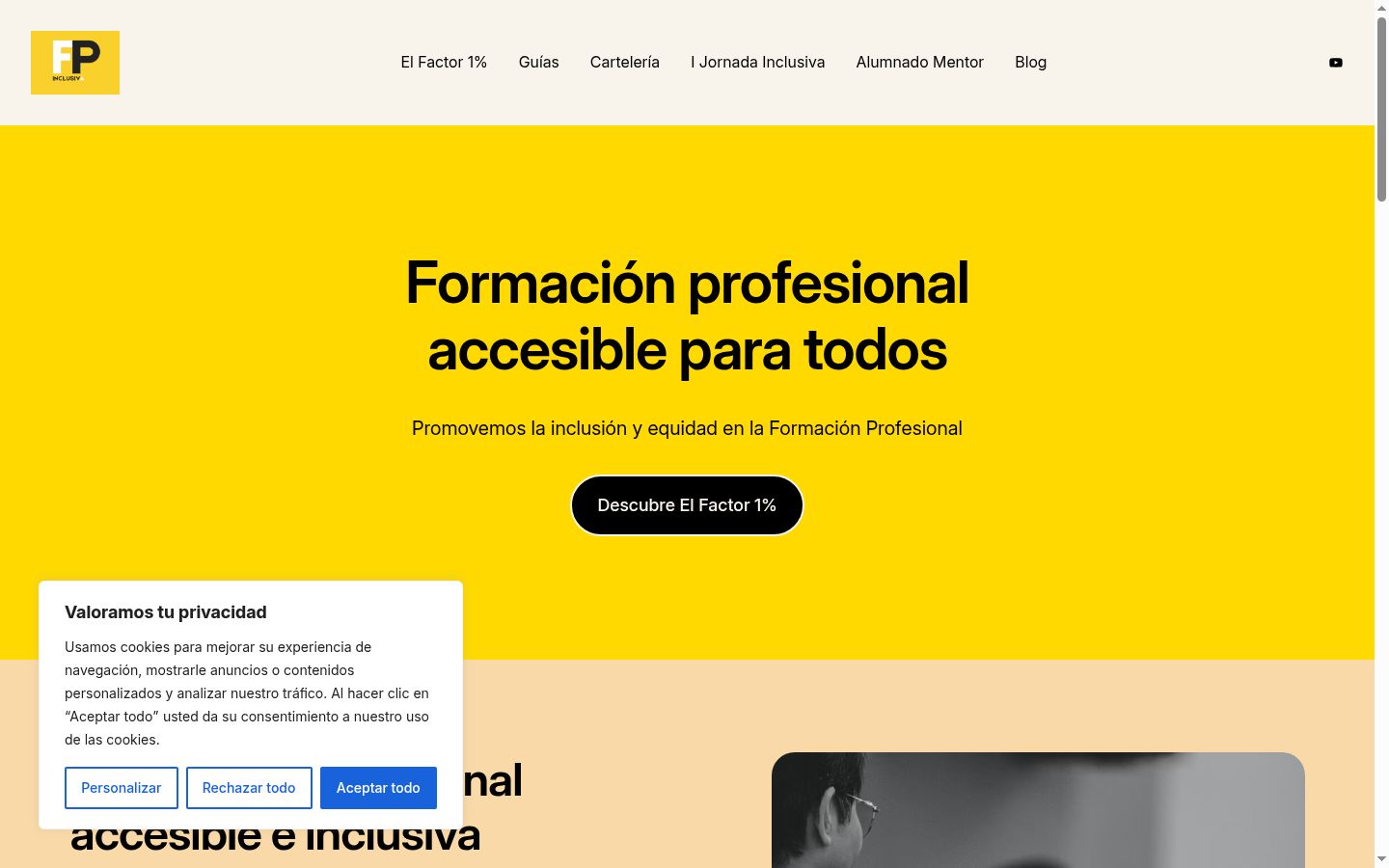 Screenshot del banner di consenso mostrato prima di qualsiasi interazione