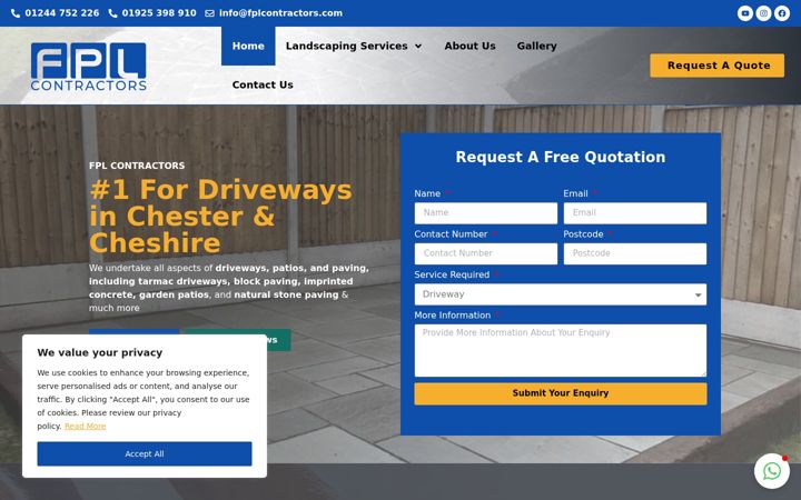 Screenshot of fplcontractors.com