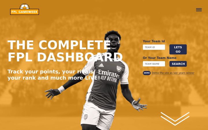 Screenshot of fplgameweek.com