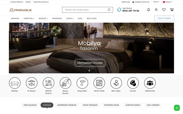 Screenshot of fpmimarlik.com