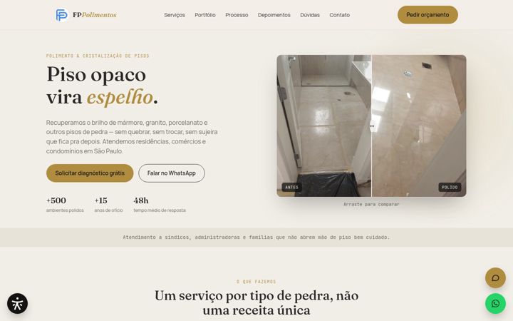 Screenshot of fpolimentos.com.br