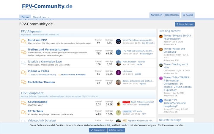 Snímek obrazovky fpv-community.de