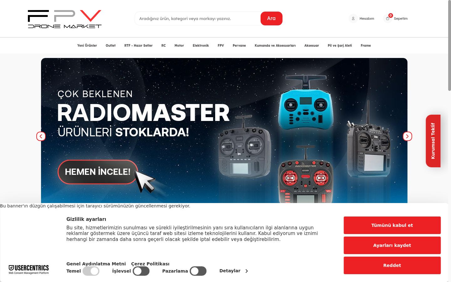 Screenshot tal-banner tal-kunsens muri qabel kwalunkwe interazzjoni