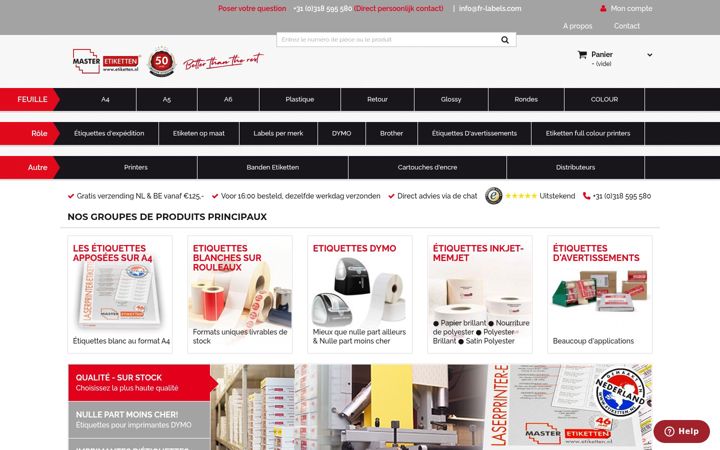 Screenshot of fr-labels.com