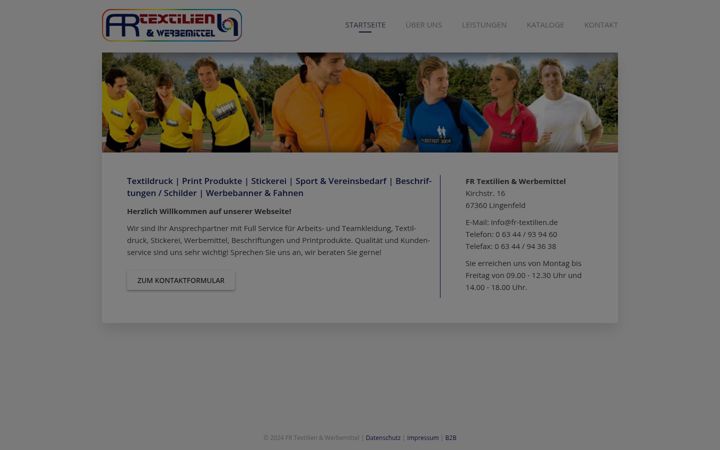 Skjámynd af fr-textilien.de