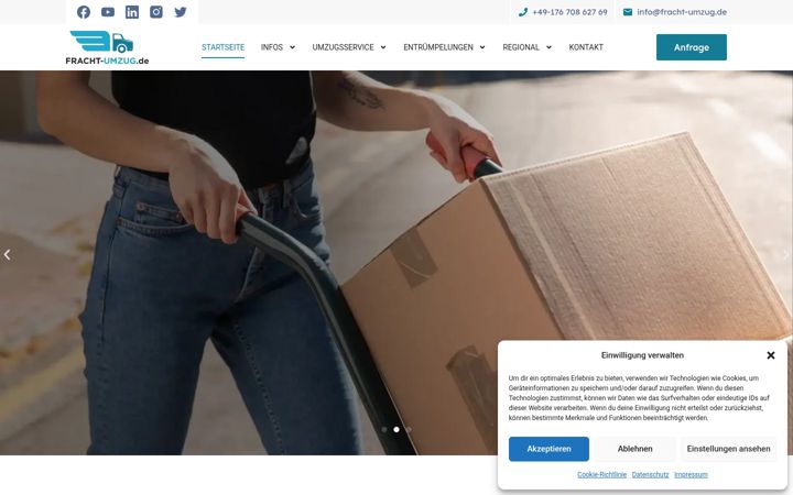 Screenshot van fracht-umzug.de