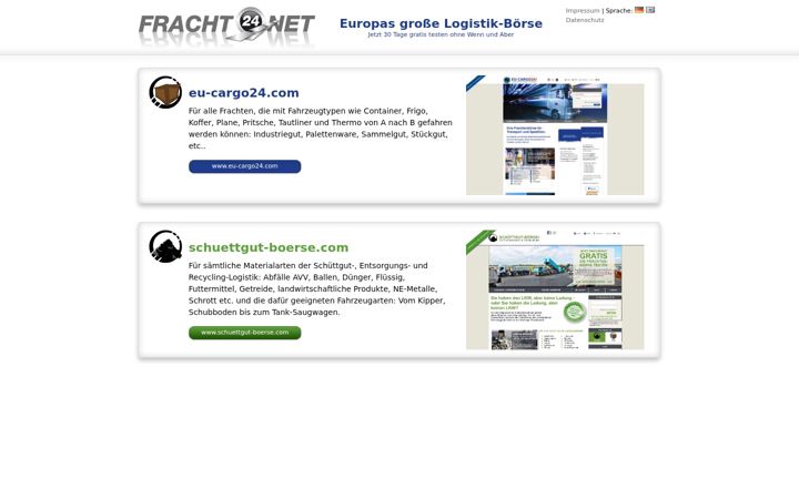 Screenshot stránky fracht24.net