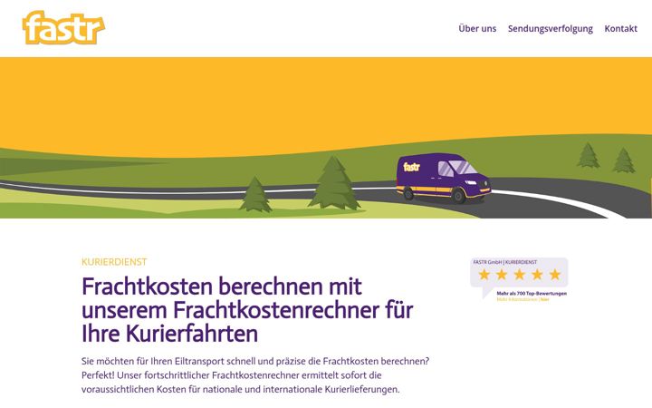 Screenshot of frachtkostenrechner.eu