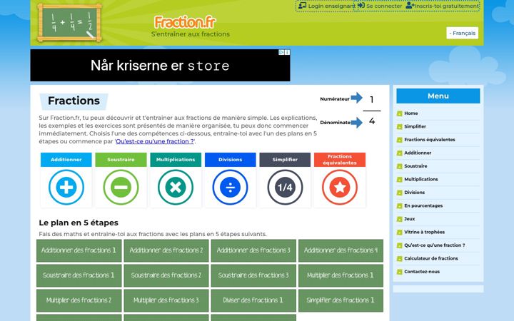 Screenshot of fraction.fr