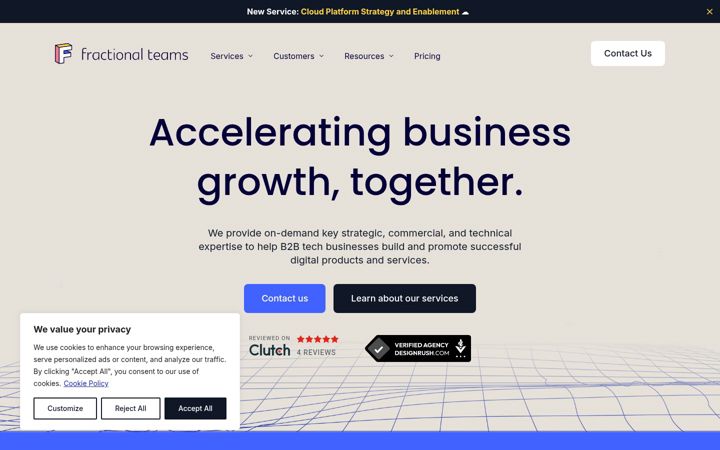 Screenshot of fractionalteams.com