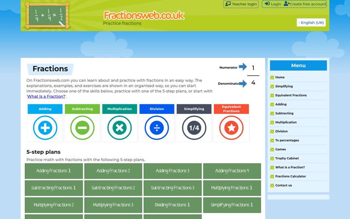 Screenshot of fractionsweb.co.uk