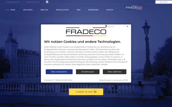 Captură de ecran a fradeco.de