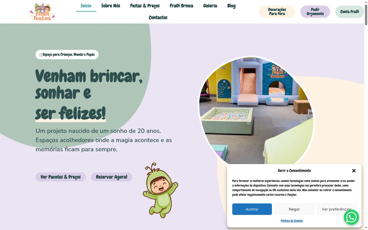 Screenshot del banner di consenso mostrato prima di qualsiasi interazione