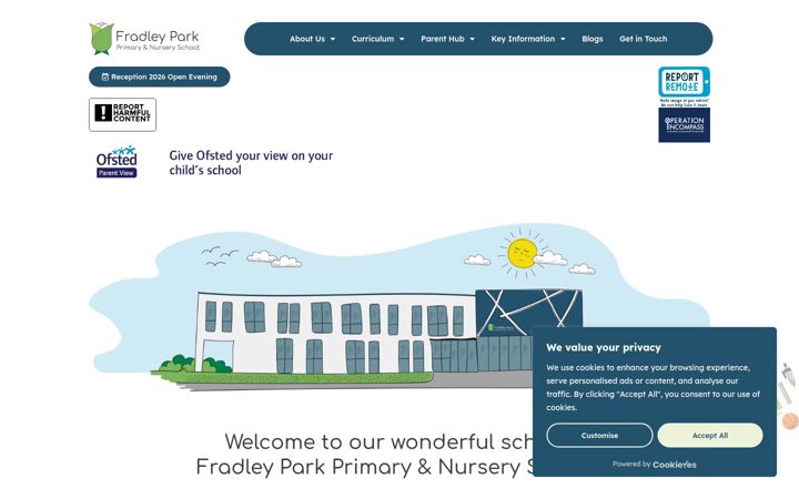Screenshot of fradleyparkschool.co.uk