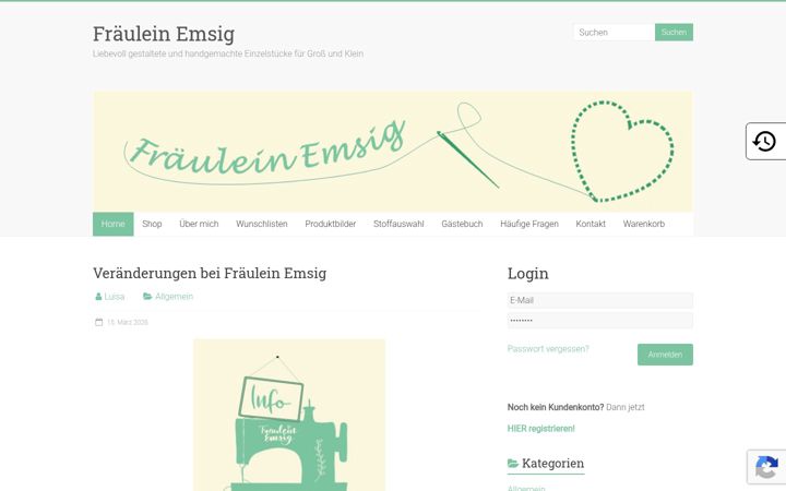 Screenshot of fraeulein-emsig.de