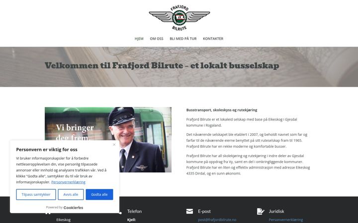 Screenshot of frafjordbilrute.no