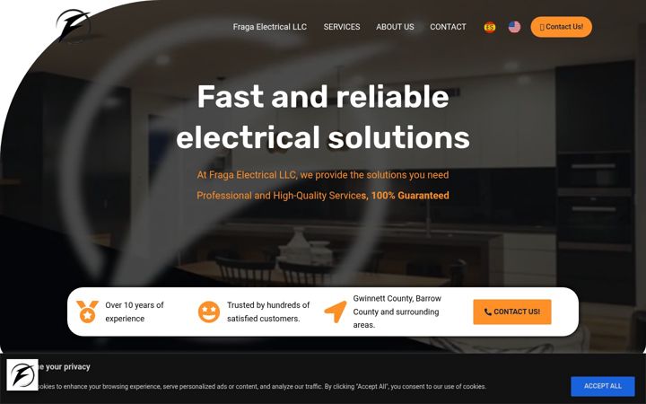 Screenshot of fragaelectrical.com