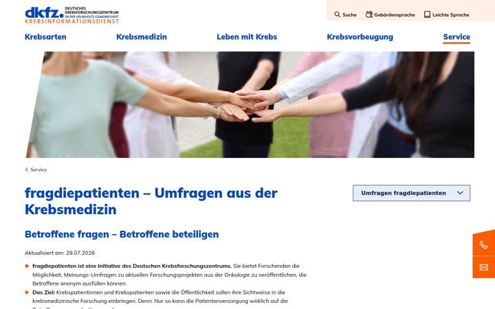 Screenshot of fragdiepatienten.de