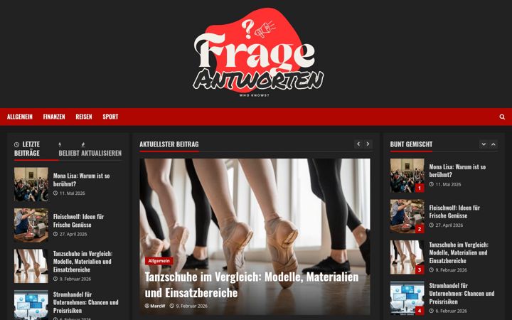 Screenshot of frage-antworten.com