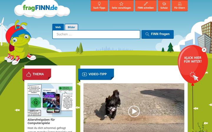 Screenshot of fragfinn.de