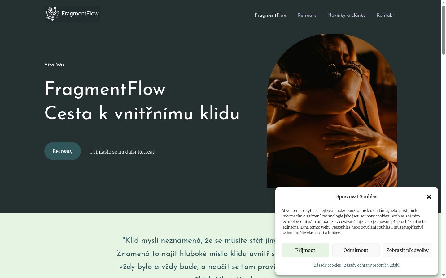 Screenshot del banner di consenso mostrato prima di qualsiasi interazione