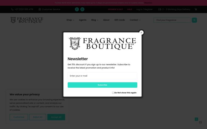 Ekrano kopija fragranceboutique.co.za