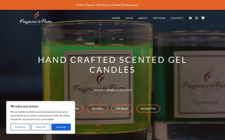 Screenshot of fragranceinflame.com