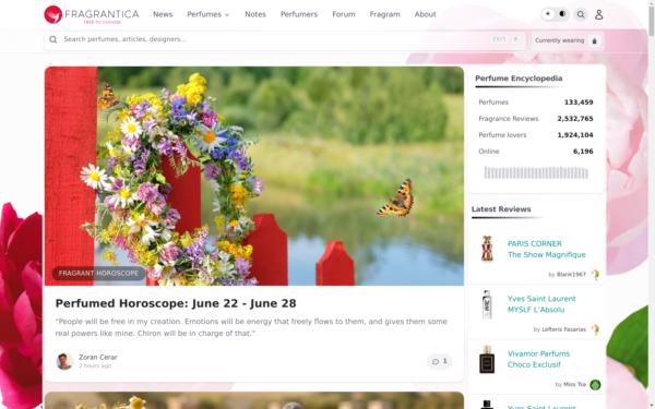 Screenshot of fragrantica.com