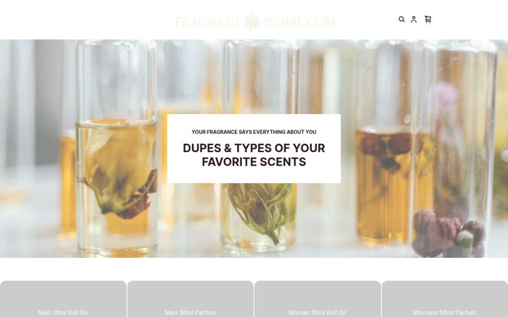 Screenshot of fragrantwhirl.com