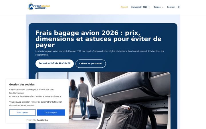 Screenshot of fraisbagageavion.com