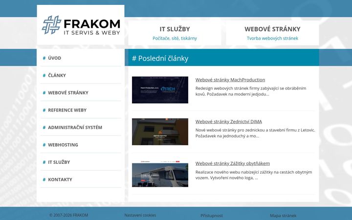 Screenshot of frakom.cz