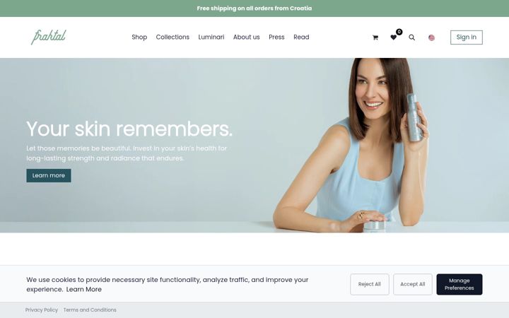 Screenshot of fraktalbeauty.com