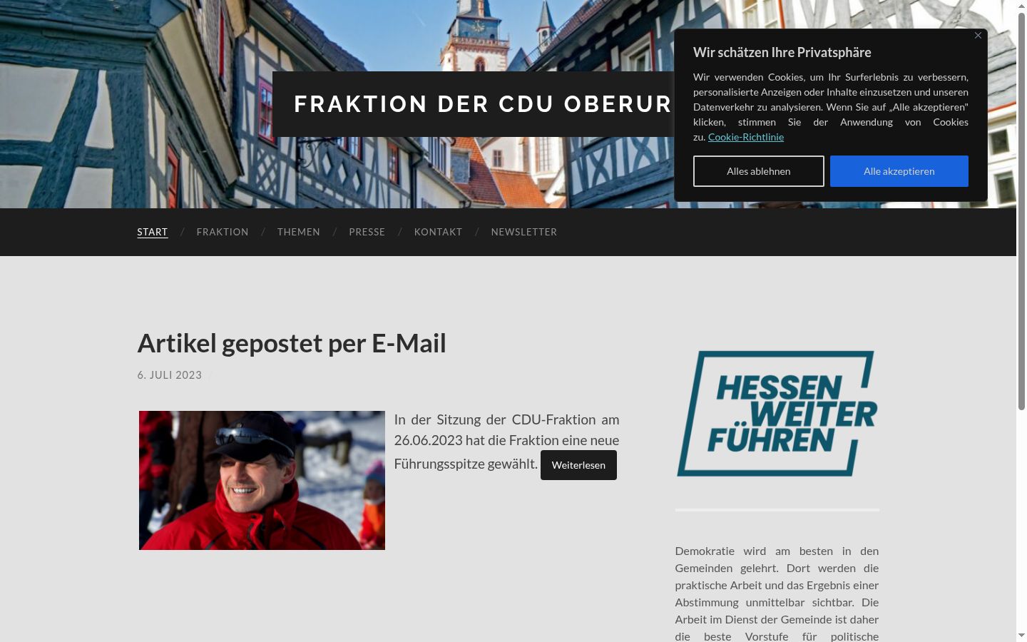 Screenshot tal-banner tal-kunsens muri qabel kwalunkwe interazzjoni