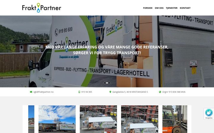 Screenshot of fraktpartner.no