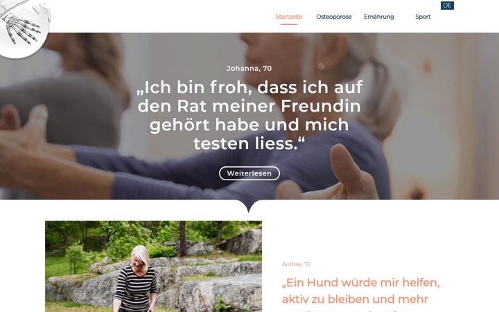 Screenshot of frakturpraevention.ch