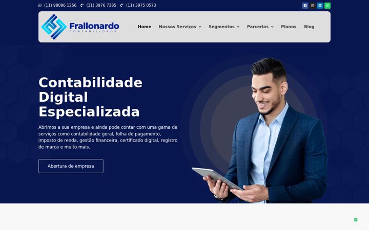 Screenshot of frallonardocontabilidade.com.br